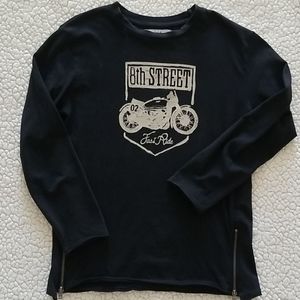 Zara Kids Boys Shirt T-shirt Moto Side Zippers Size 8